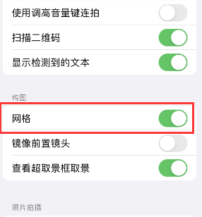 皇桐镇苹果手机维修网点分享iPhone如何开启九宫格构图功能 