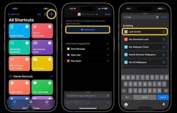 皇桐镇苹果14锁屏维修店分享iPhone14升级iOS16.4后如何创建锁屏快捷方式 